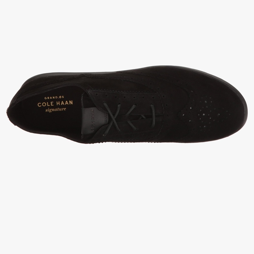 NIB Cole Haan Grand Tour Suede Wintip Oxford In Black Suede Women’s Size 9.5 - Picture 4 of 9